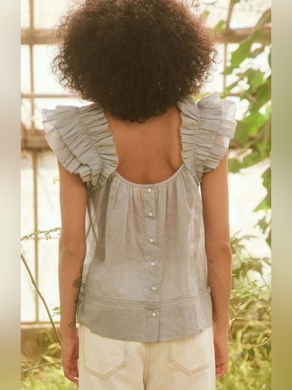 NWT The GREAT The Dove Top in Cornflower - Picture 2 of 7